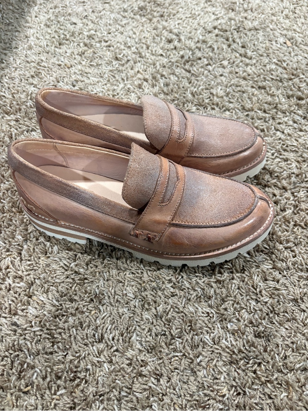 Bed Stu Reina III leather loafers with lug soles 8